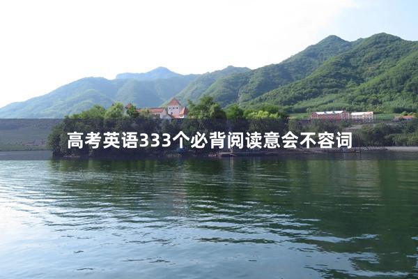 高考英语333个必背阅读意会不容词