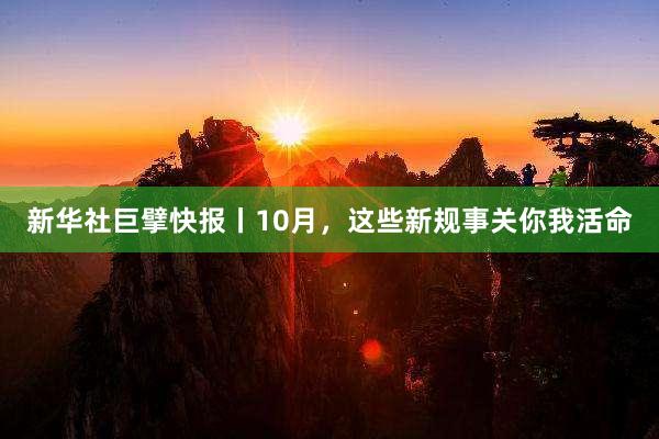 新华社巨擘快报丨10月，这些新规事关你我活命