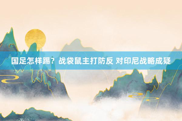 国足怎样踢？战袋鼠主打防反 对印尼战略成疑