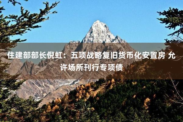 住建部部长倪虹：五项战略复旧货币化安置房 允许场所刊行专项债