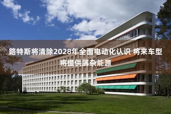 路特斯将清除2028年全面电动化认识 将来车型将提供羼杂能源