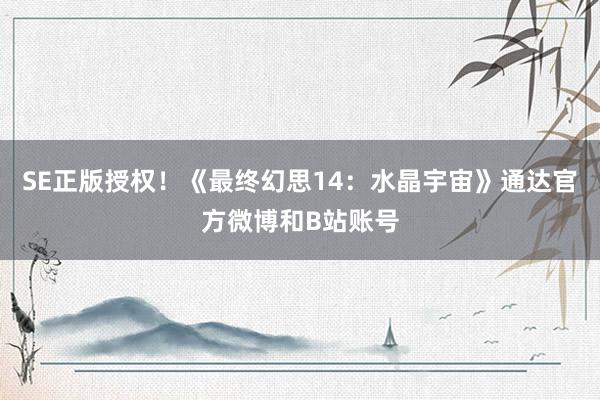 SE正版授权！《最终幻思14：水晶宇宙》通达官方微博和B站账号