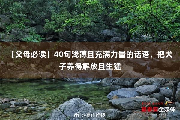 【父母必读】40句浅薄且充满力量的话语，把犬子养得解放且生猛